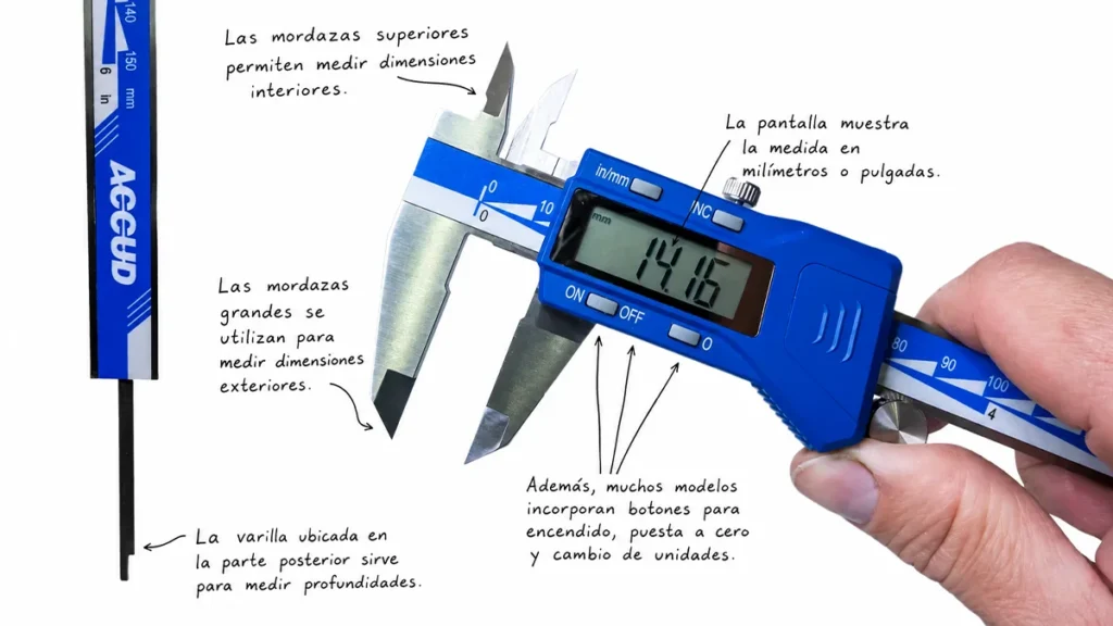 partes principales de un calibre digital