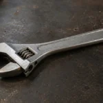 llave inglesa o francesa sobre una mesa de metal